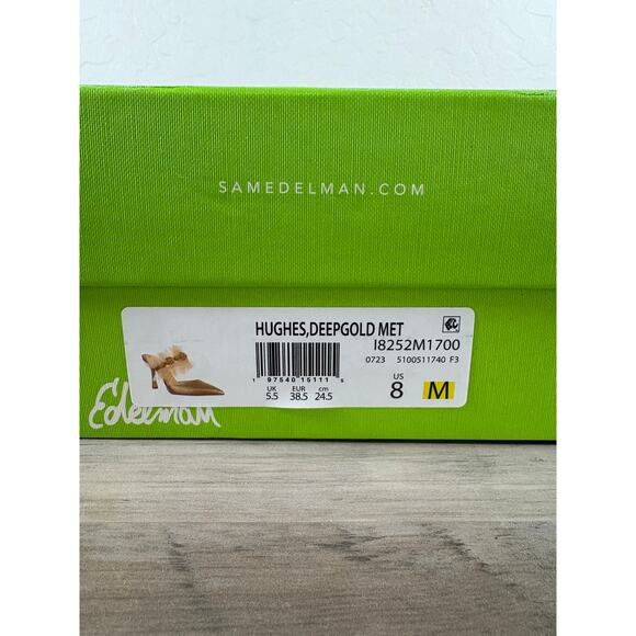 Sam Edelman Hughes Deep Gold Met Slip on Heel Women's Size 8M EU 38.5 NIB - Picture 8 of 8